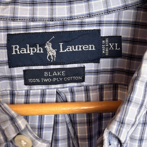 Ralph Lauren Blake Button Down Shirt Mens XL Plaid Check Preppy Office Classic - Picture 4 of 6